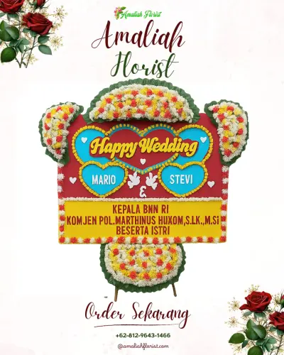 Karangan Papan Bunga Pernikahan di Krincing